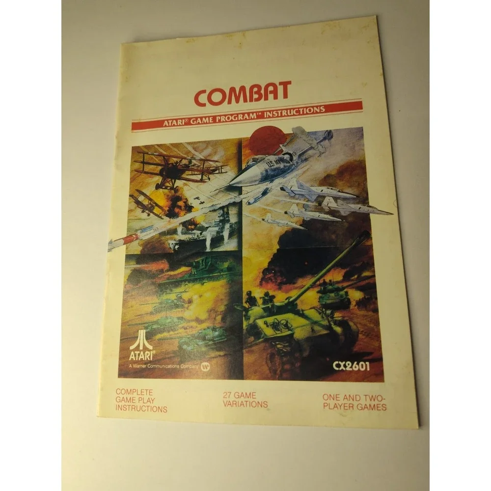Combat 1978 ATARI Game Program CX-2601 game and manual
